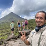 Karen's family with guide Luis at Arenal Volcano